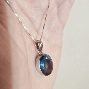 Blue Fluorite Pendant Necklace